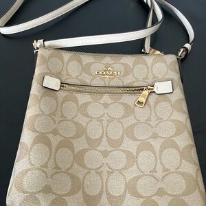 Mini Coach Khaki and Chalk Signature Crossbody